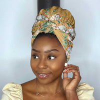 Africa King Proteas Dashiki Motif Simple Headwrap Gold Style