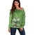 Africa King Proteas Dashiki Motif Off Shoulder Sweater Green Style - Wonder Print Shop