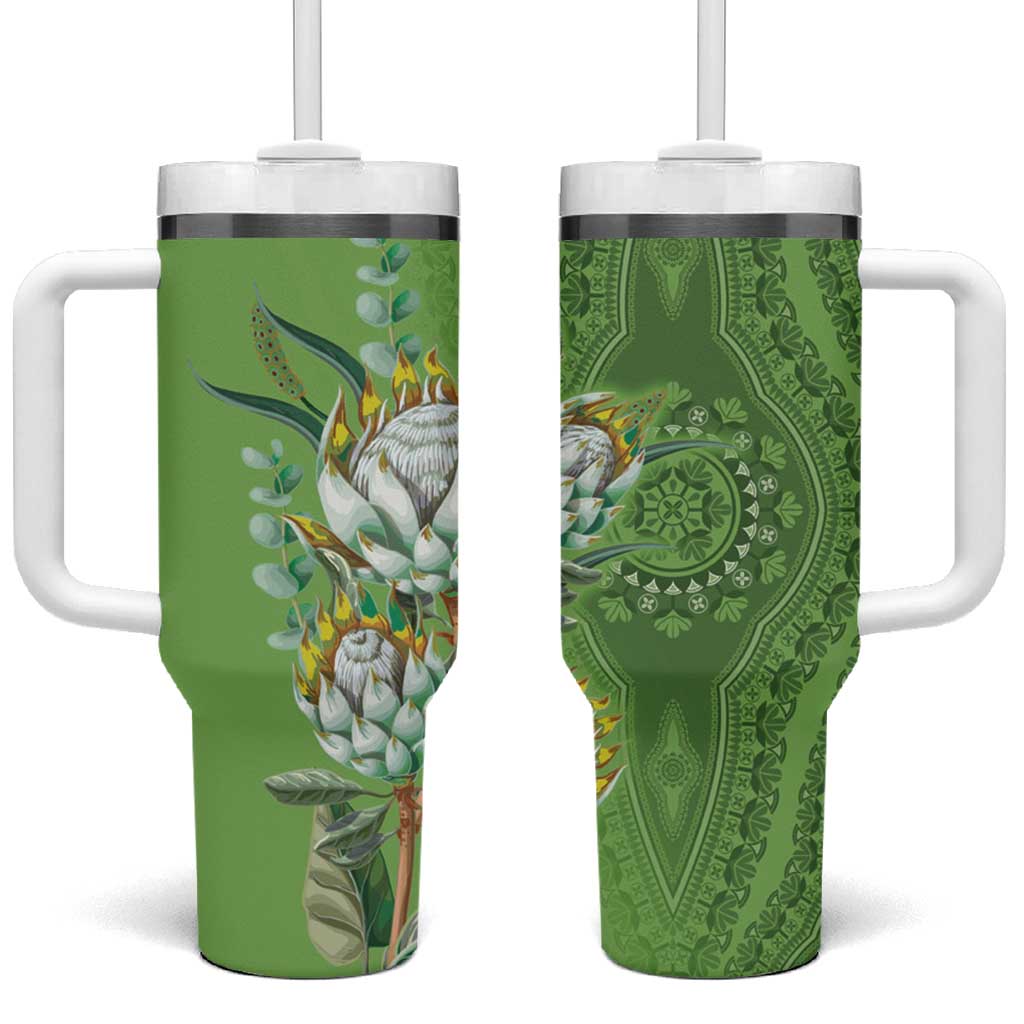 Africa King Proteas Dashiki Motif Tumbler With Handle Green Style