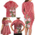 Africa King Proteas Dashiki Motif Family Matching Long Sleeve Bodycon Dress and Hawaiian Shirt Peach Style LT9 - Wonder Print Shop