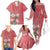 Africa King Proteas Dashiki Motif Family Matching Off The Shoulder Long Sleeve Dress and Hawaiian Shirt Peach Style - Wonder Print Shop