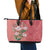 Africa King Proteas Dashiki Motif Leather Tote Bag Peach Style