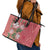 Africa King Proteas Dashiki Motif Leather Tote Bag Peach Style