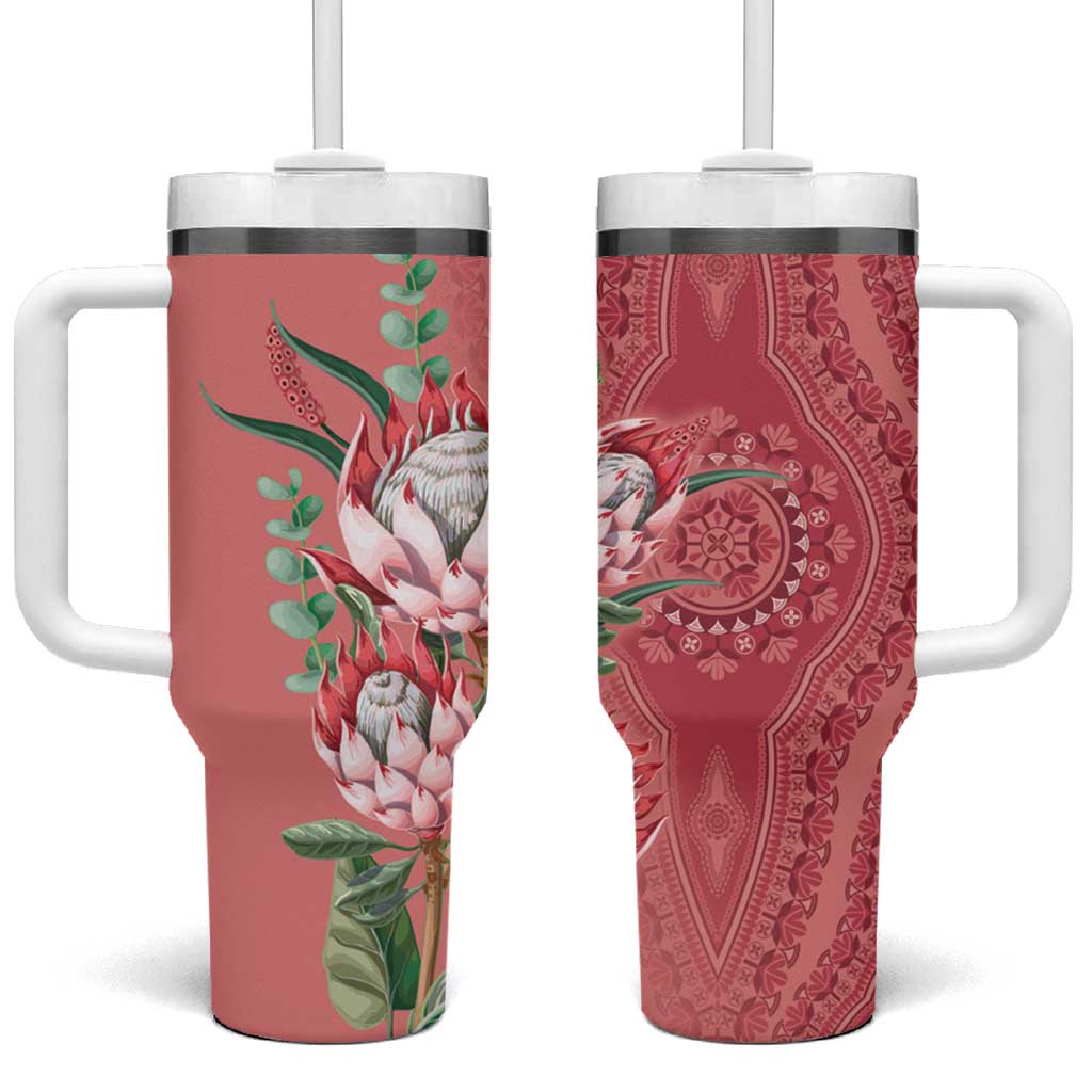 Africa King Proteas Dashiki Motif Tumbler With Handle Peach Style