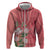 Africa King Proteas Dashiki Motif Zip Hoodie Peach Style - Wonder Print Shop