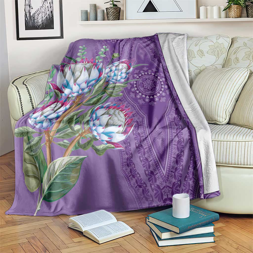 Africa King Proteas Dashiki Motif Blanket Violet Style