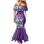 Africa King Proteas Dashiki Motif Family Matching Mermaid Dress and Hawaiian Shirt Violet Style LT9 - Wonder Print Shop