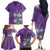 Africa King Proteas Dashiki Motif Family Matching Off The Shoulder Long Sleeve Dress and Hawaiian Shirt Violet Style - Wonder Print Shop