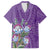 Africa King Proteas Dashiki Motif Family Matching Off The Shoulder Long Sleeve Dress and Hawaiian Shirt Violet Style - Wonder Print Shop