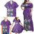 Africa King Proteas Dashiki Motif Family Matching Off Shoulder Maxi Dress and Hawaiian Shirt Violet Style LT9 - Wonder Print Shop