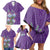 Africa King Proteas Dashiki Motif Family Matching Off Shoulder Short Dress and Hawaiian Shirt Violet Style LT9 - Wonder Print Shop