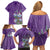 Africa King Proteas Dashiki Motif Family Matching Off Shoulder Short Dress and Hawaiian Shirt Violet Style LT9 - Wonder Print Shop