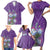 Africa King Proteas Dashiki Motif Family Matching Short Sleeve Bodycon Dress and Hawaiian Shirt Violet Style - Wonder Print Shop