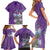 Africa King Proteas Dashiki Motif Family Matching Short Sleeve Bodycon Dress and Hawaiian Shirt Violet Style - Wonder Print Shop