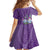 Africa King Proteas Dashiki Motif Kid Short Sleeve Dress Violet Style - Wonder Print Shop