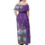 Africa King Proteas Dashiki Motif Off Shoulder Maxi Dress Violet Style - Wonder Print Shop