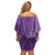 Africa King Proteas Dashiki Motif Off Shoulder Short Dress Violet Style - Wonder Print Shop