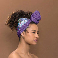 Africa King Proteas Dashiki Motif Simple Headwrap Violet Style