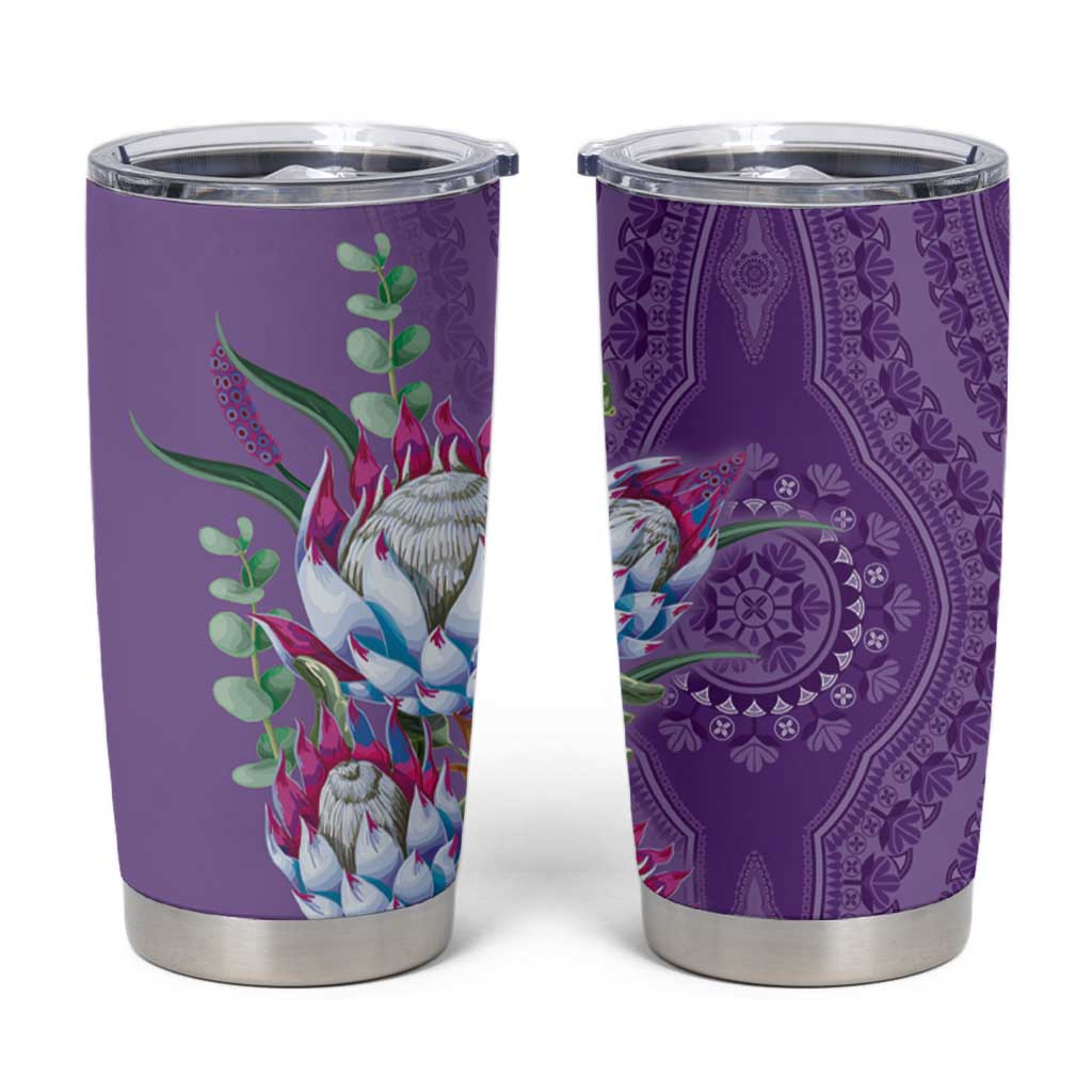 Africa King Proteas Dashiki Motif Tumbler Cup Violet Style