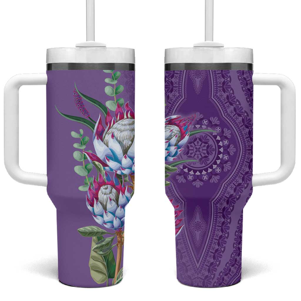 Africa King Proteas Dashiki Motif Tumbler With Handle Violet Style