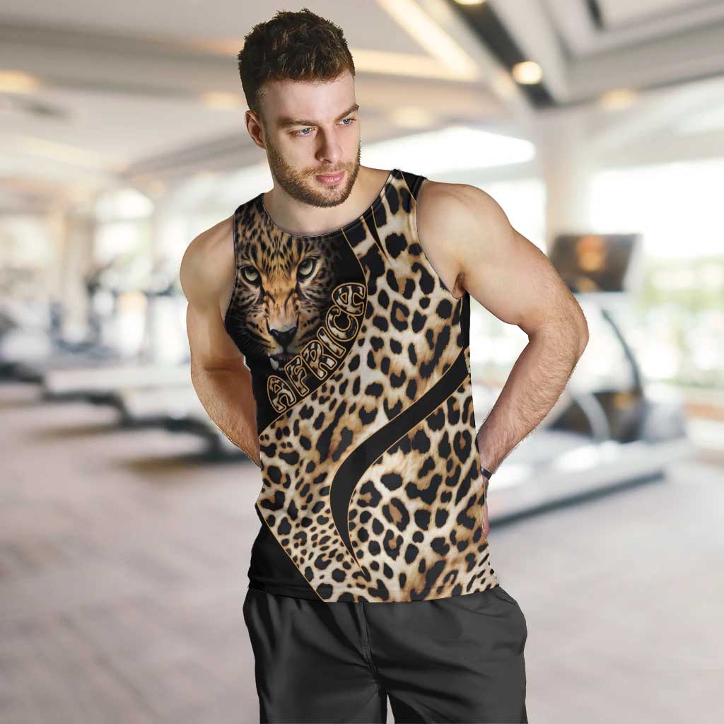 Africa Leopard Skin Pattern Men Tank Top Version 01 - Wonder Print Shop