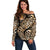 Africa Leopard Skin Pattern Off Shoulder Sweater Version 01 - Wonder Print Shop