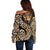 Africa Leopard Skin Pattern Off Shoulder Sweater Version 01 - Wonder Print Shop