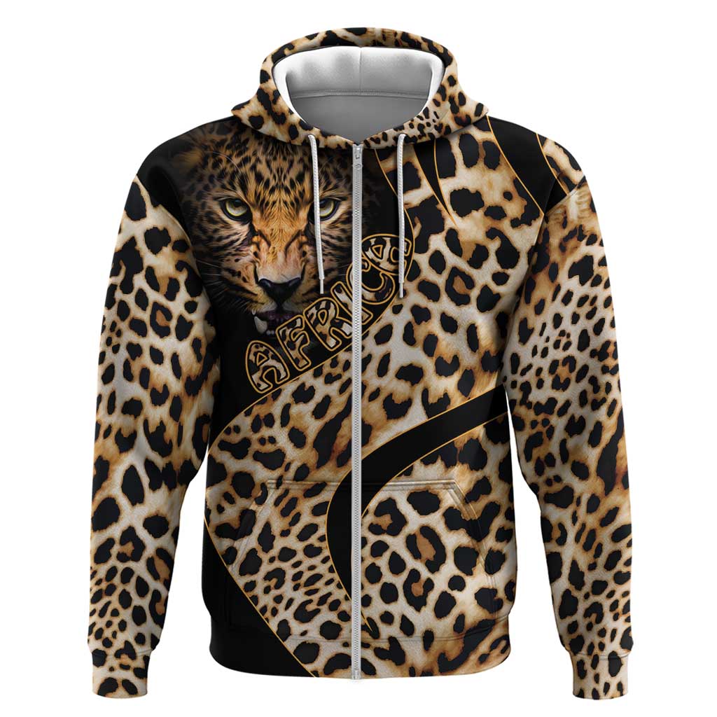 Africa Leopard Skin Pattern Zip Hoodie Version 01 - Wonder Print Shop