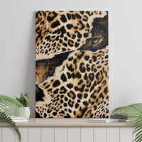 Leopard print canvas wall art, abstract animal eyes and spots on canvas