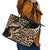 Africa Leopard Skin Pattern Leather Tote Bag Version 02