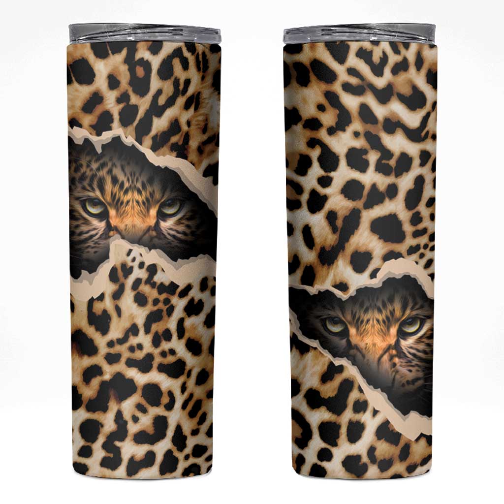 Africa Leopard Skin Pattern Skinny Tumbler Version 02