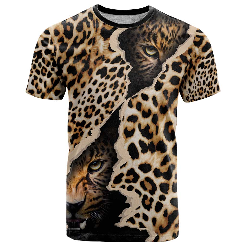 Africa Leopard Skin Pattern T Shirt Version 02