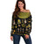 Ancient Egypt and Hieroglyphs Off Shoulder Sweater - Wonder Print Shop