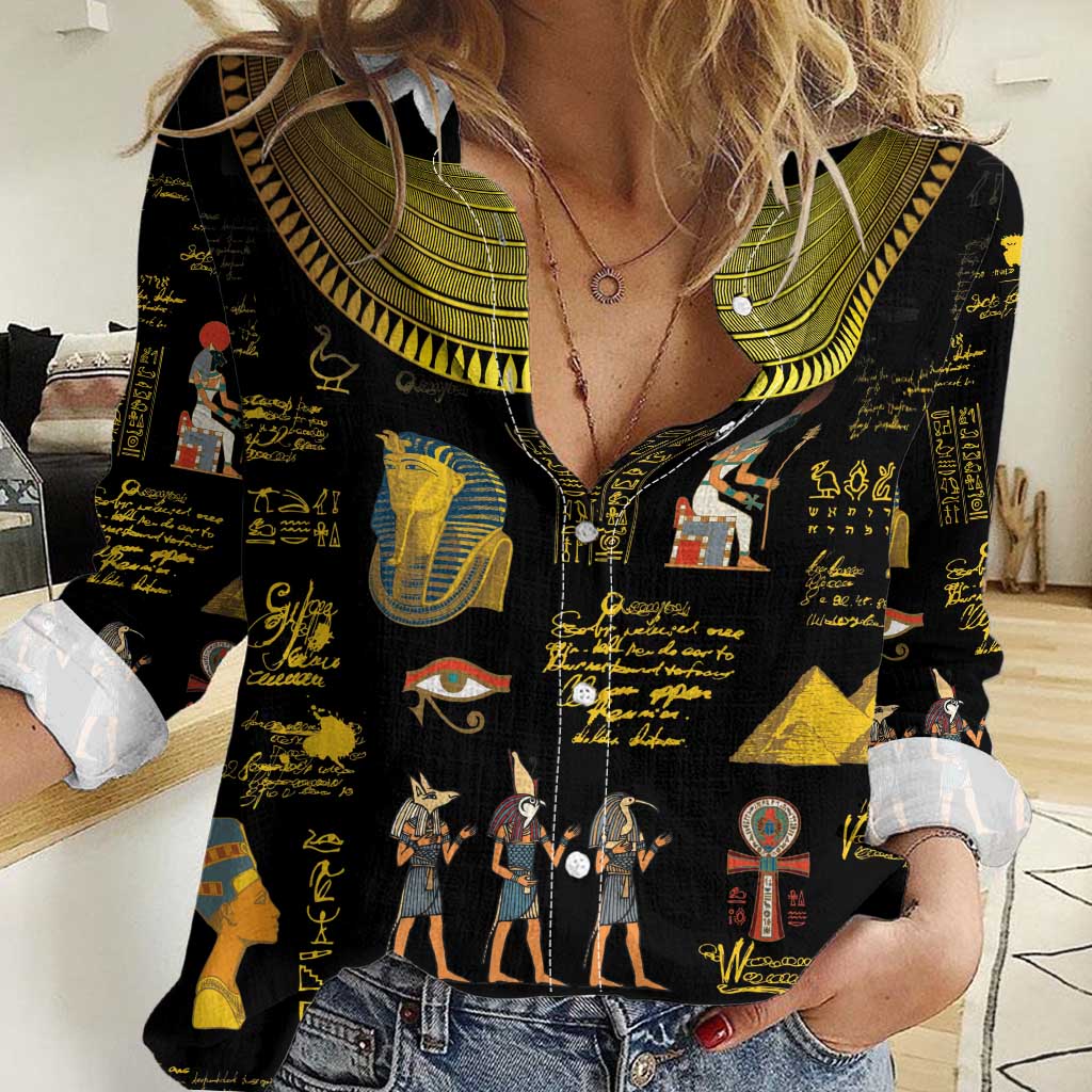 Ancient Egypt and Hieroglyphs Women Casual Shirt