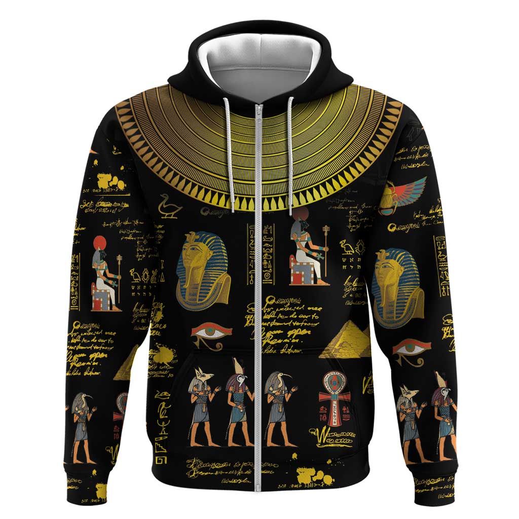 Ancient Egypt and Hieroglyphs Zip Hoodie - Wonder Print Shop