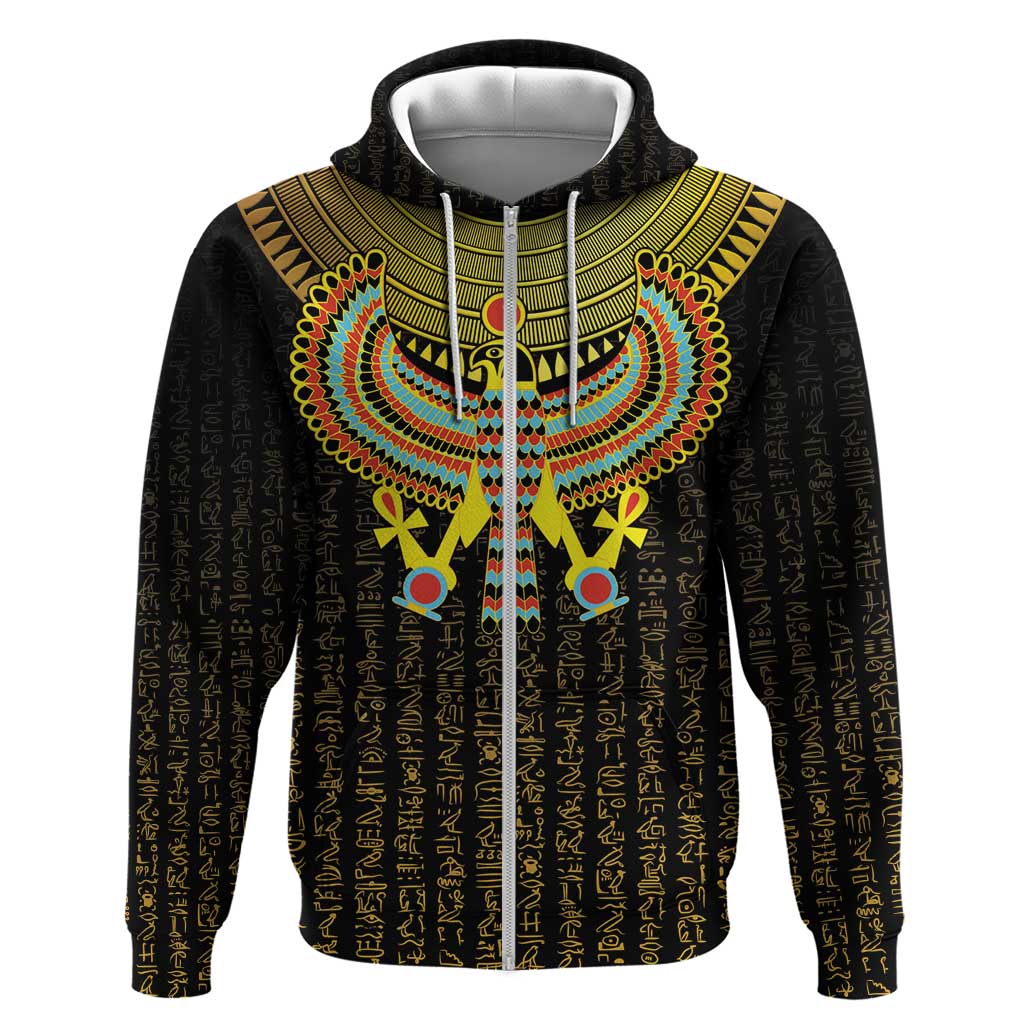 Ancient Egyptian Zip Hoodie Symbol of Horus The Falcon God - Wonder Print Shop