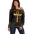 Ankh with Eye of Horus Off Shoulder Sweater Ancient Egypt Culture - Wonder Print Shop