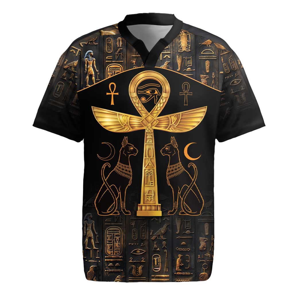 Ankh with Eye of Horus Rugby Jersey Ancient Egypt Culture - Wonder Print Shop