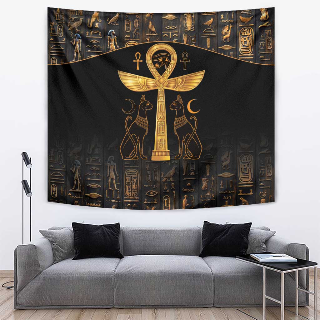 Ankh with Eye of Horus Tapestry Ancient Egypt Culture