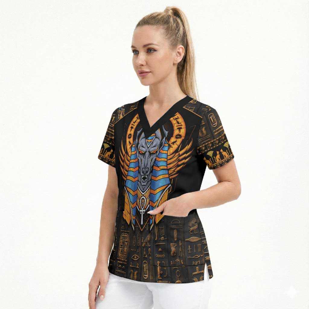 Egyptian Anubis Scrub Top Ancient Egypt Culture