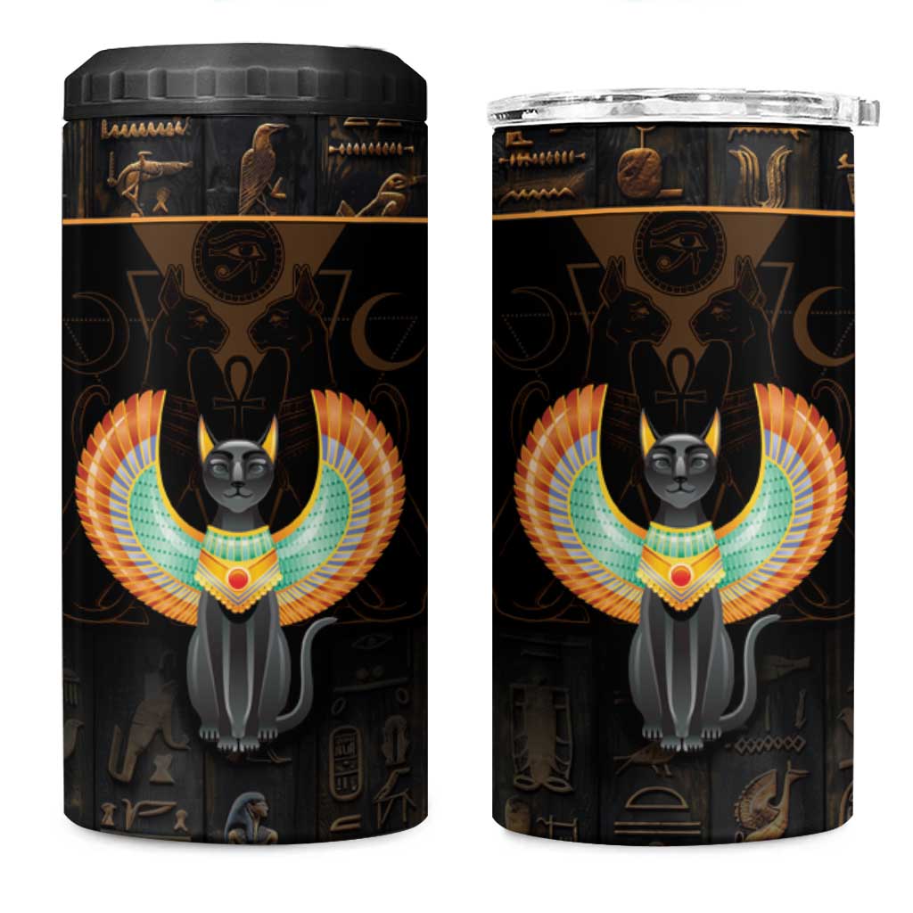 Winged Egypt Cats 4 in 1 Can Cooler Tumbler Ancient Egypt Culture LT9 - Wonder Print Shop