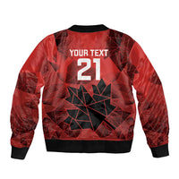 Custom Women Rugby Canada Sleeve Zip Bomber Jacket Maple Energy Never Stops - Wonder Print Shop