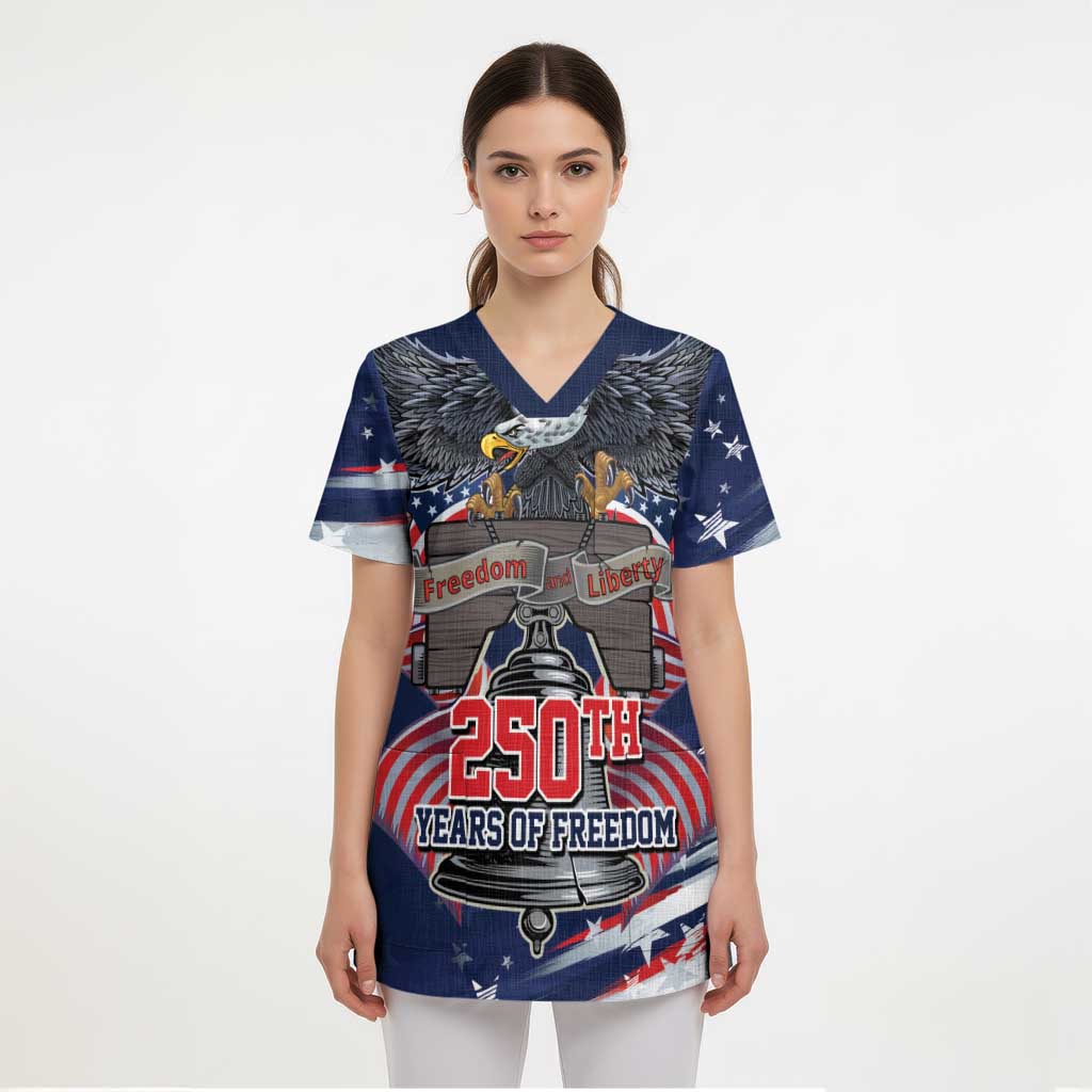 United States 250 Years of Independence Scrub Top - Wonder Print Shop