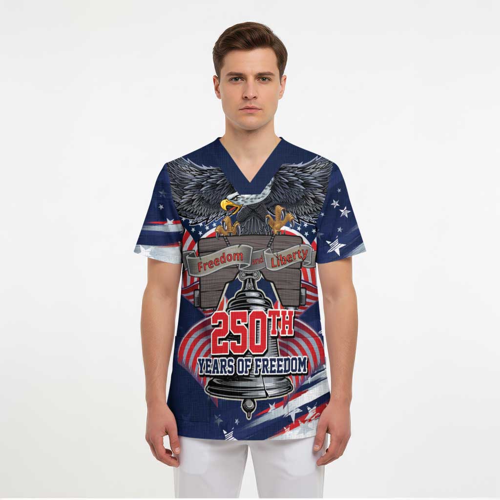 United States 250 Years of Independence Scrub Top - Wonder Print Shop