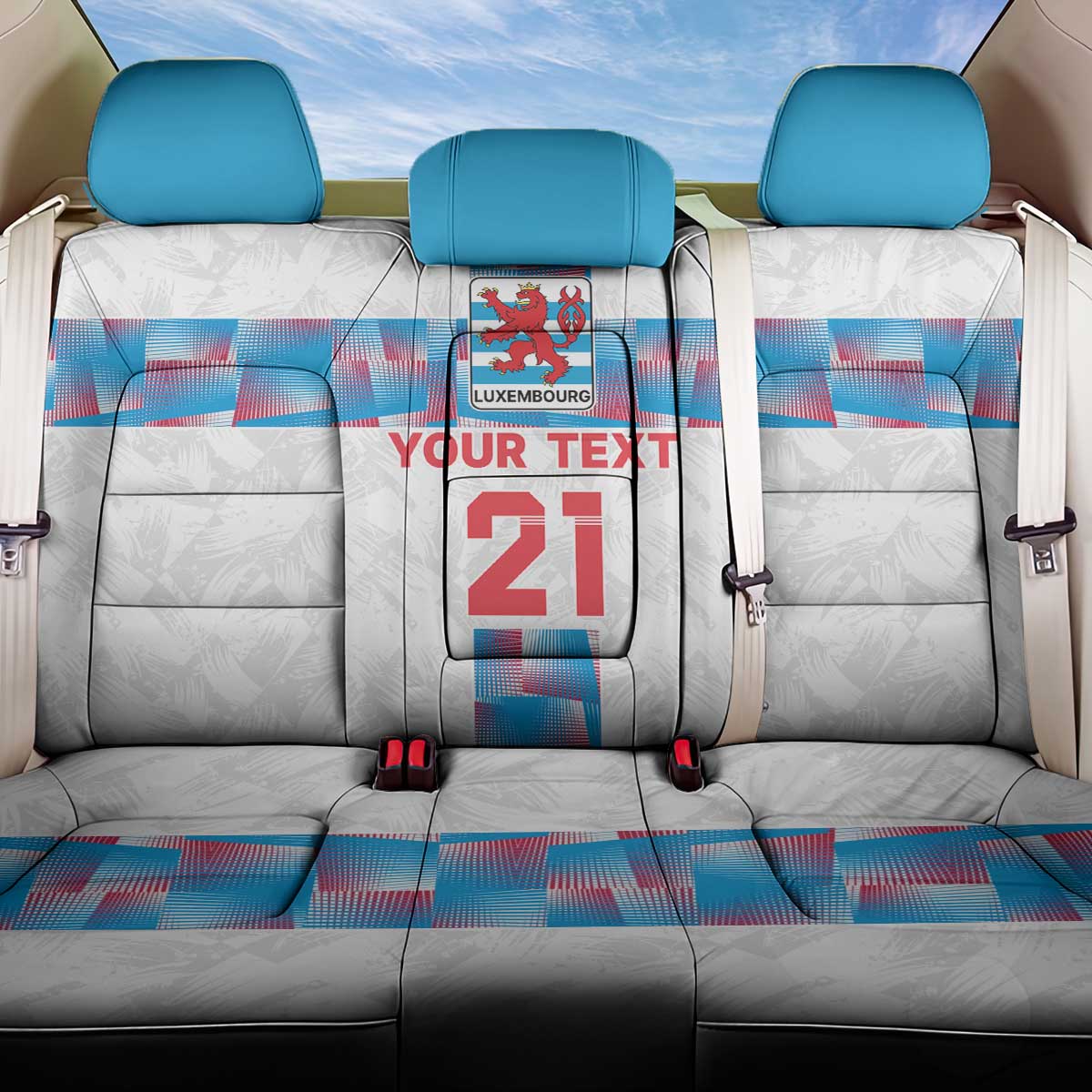 Luxembourg Football Custom Back Car Seat Cover Les Lions Rouges LT9 - Wonder Print Shop