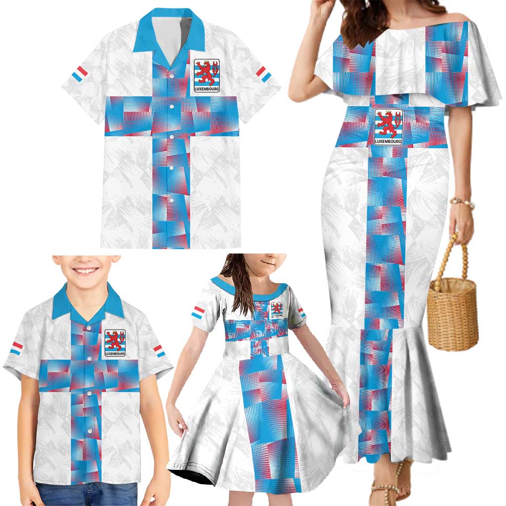 Luxembourg Football Custom Family Matching Mermaid Dress and Hawaiian Shirt Les Lions Rouges LT9 - Wonder Print Shop