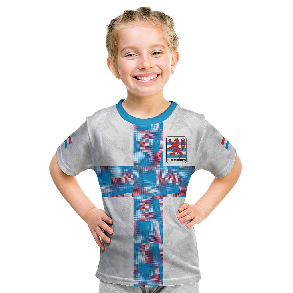 Luxembourg Football Custom Kid T Shirt Les Lions Rouges - Wonder Print Shop