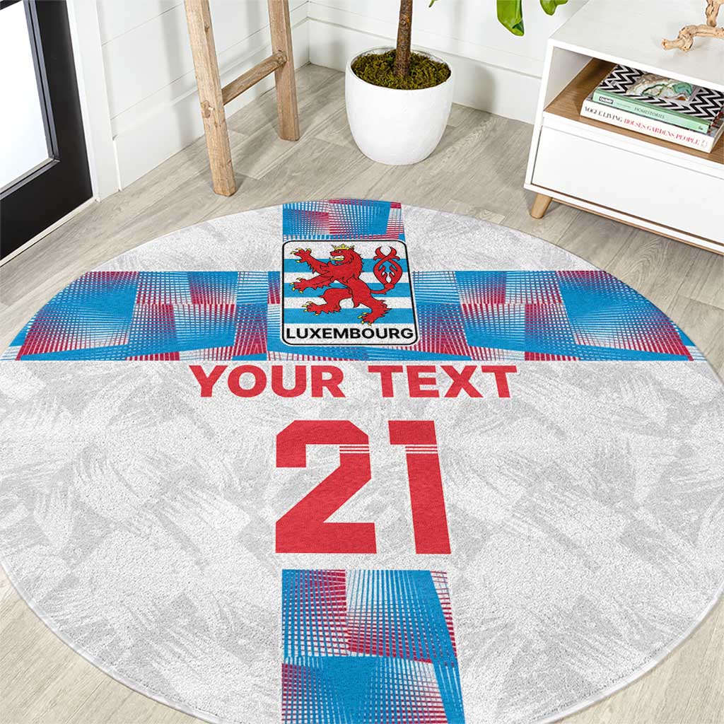 Luxembourg Football Custom Round Carpet Les Lions Rouges