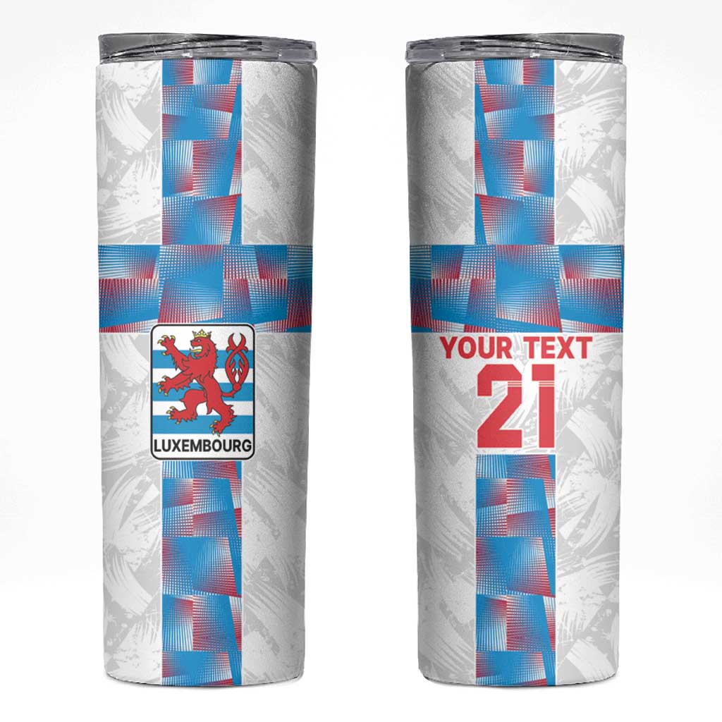 Luxembourg Football Custom Skinny Tumbler Les Lions Rouges - Wonder Print Shop