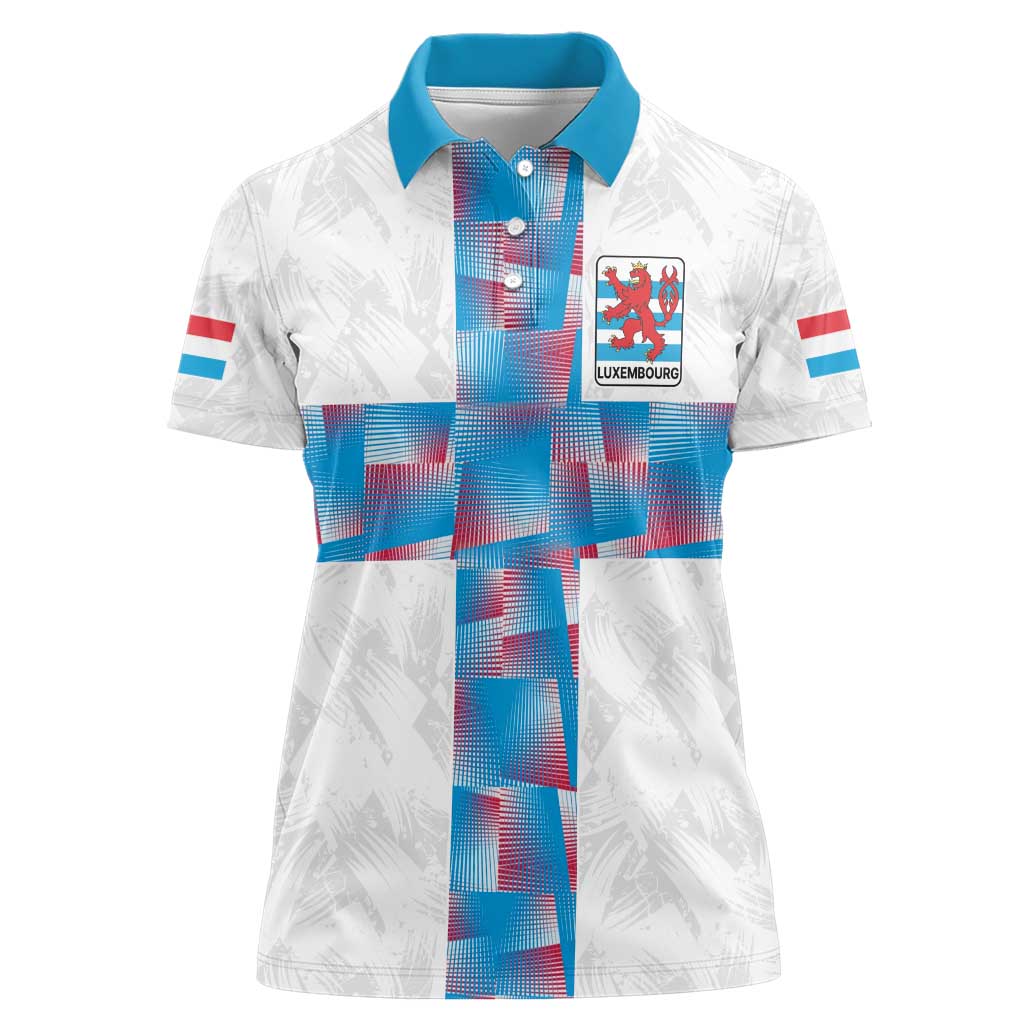 Luxembourg Football Custom Women Polo Shirt Les Lions Rouges - Wonder Print Shop